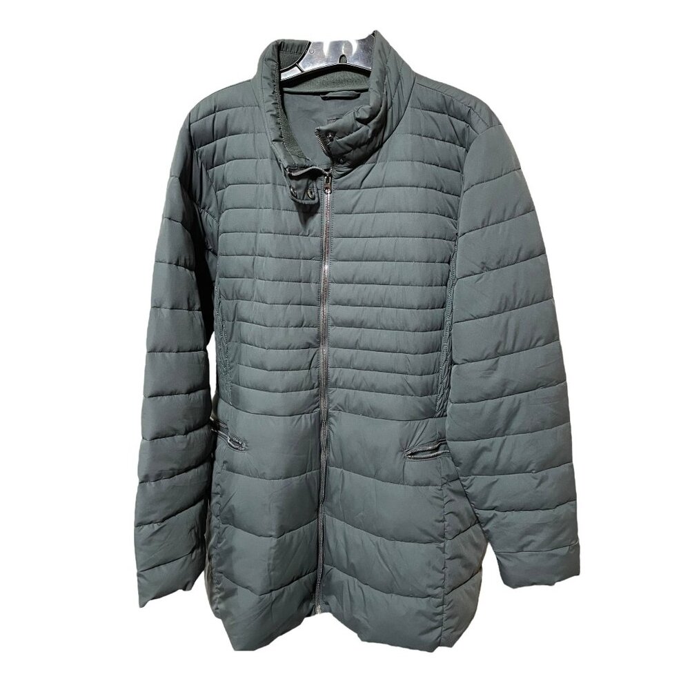 Lane Bryant Deep Green Zipper‎ Front Down Coat